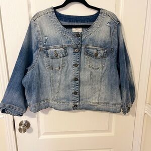 Torrid Cropped Blue Jean Jacket